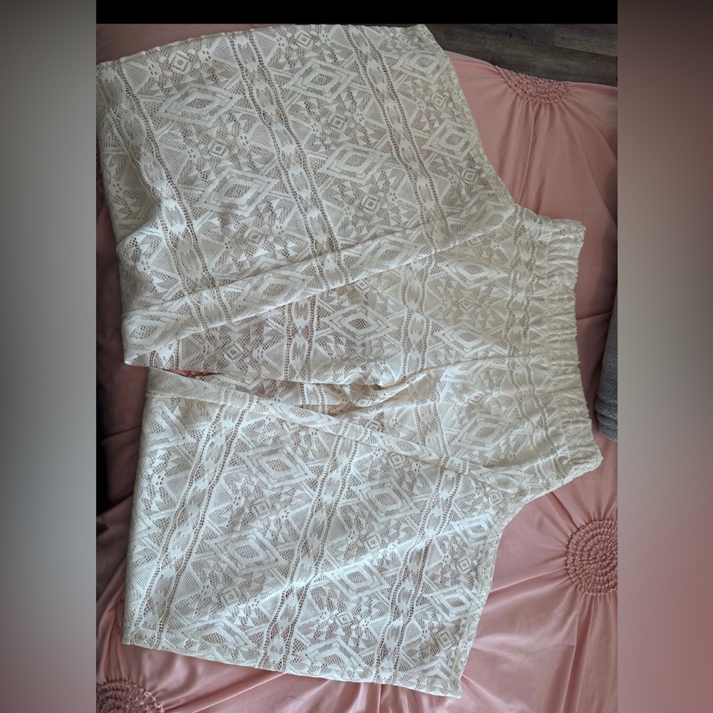 Lace pants with built in shorts size small